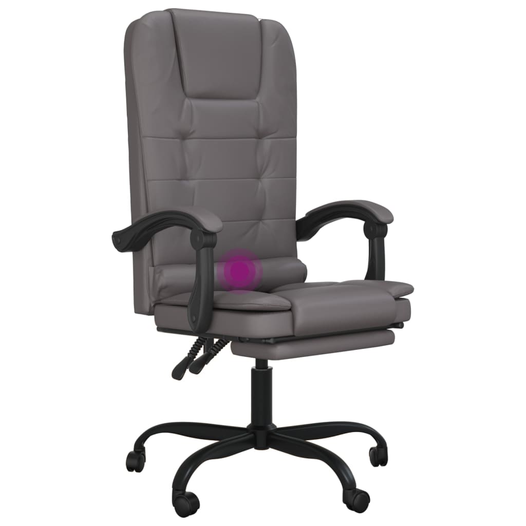 Bürostuhl mit Massagefunktion Grau Kunstleder - Premium Bürostühle - Just €138.01! Shop now at homesales4u