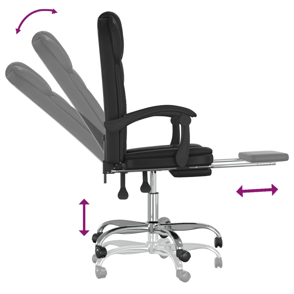 Bürostuhl mit Liegefunktion Schwarz Kunstleder - Premium Bürostühle - Just €142.59! Shop now at homesales4u