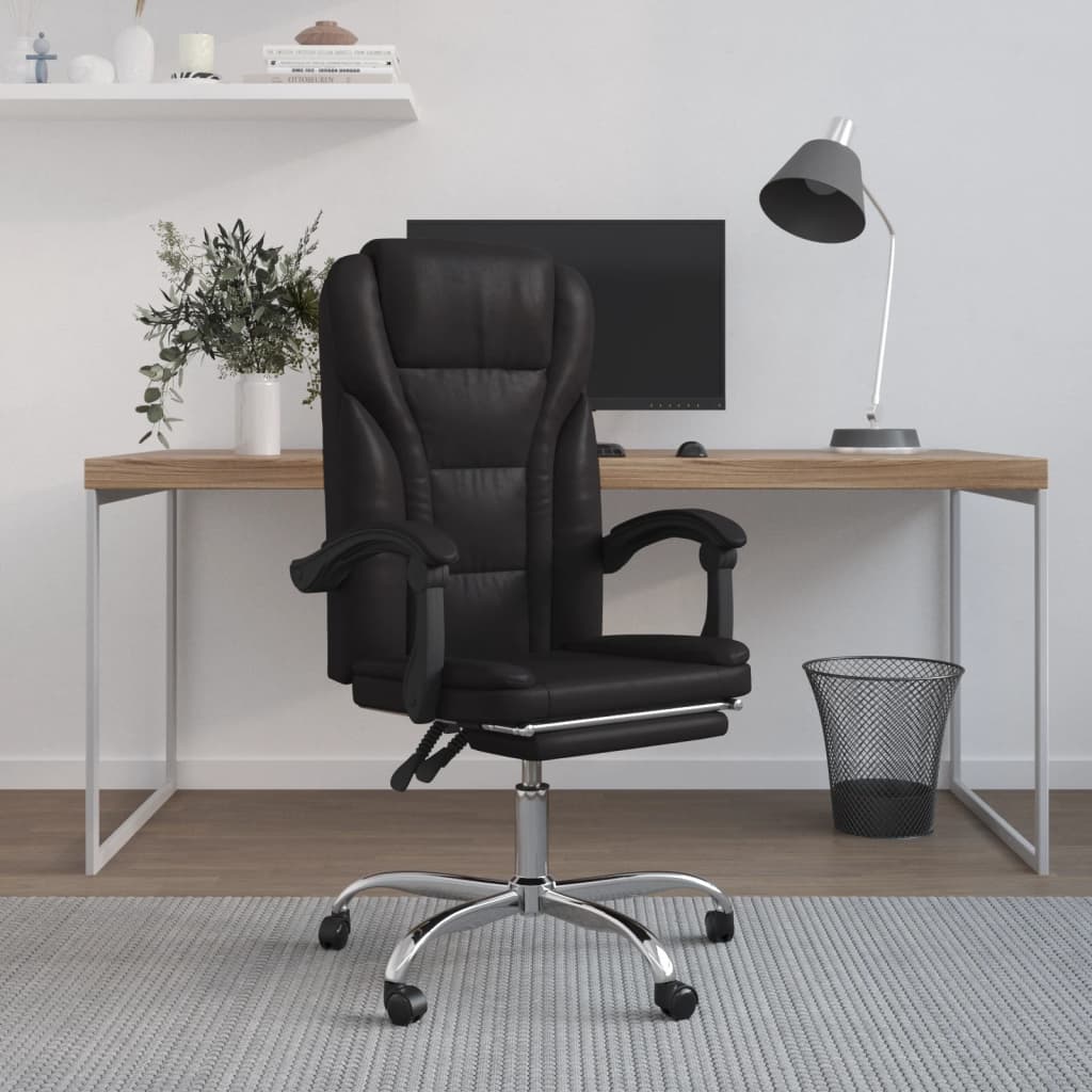Bürostuhl mit Liegefunktion Schwarz Kunstleder - Premium Bürostühle - Just €142.59! Shop now at homesales4u