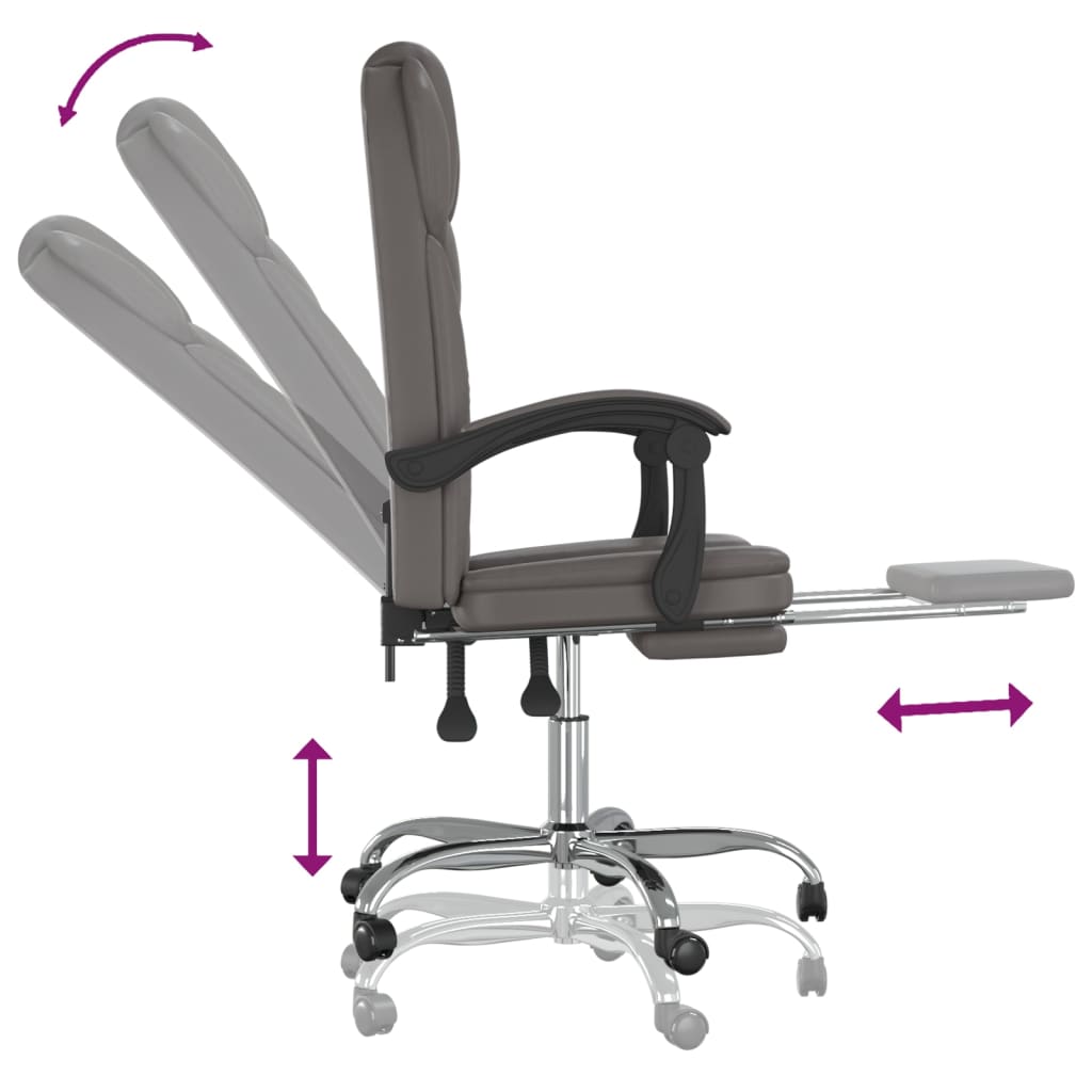 Bürostuhl mit Liegefunktion Grau Kunstleder - Premium Bürostühle - Just €141.93! Shop now at homesales4u