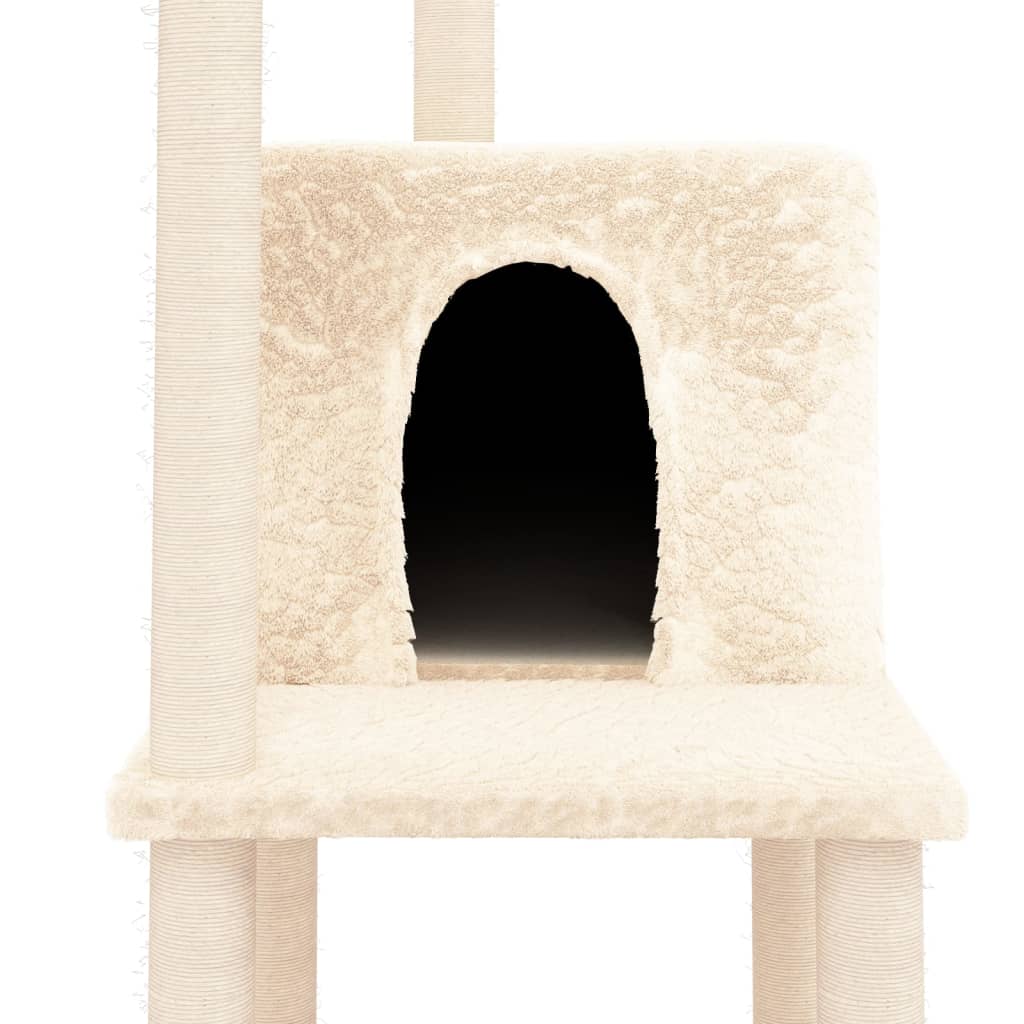 Kratzbaum mit Sisal-Kratzsäulen Creme 144,5 cm - Premium Kratzbäume - Just €74.24! Shop now at homesales4u