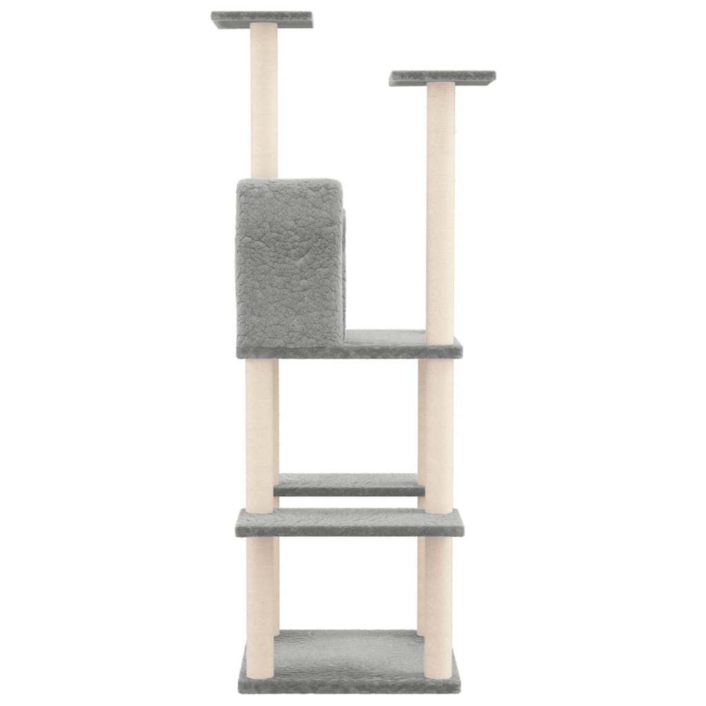 Kratzbaum mit Sisal-Kratzsäulen Hellgrau 144,5 cm - Premium Kratzbäume - Just €67.77! Shop now at homesales4u