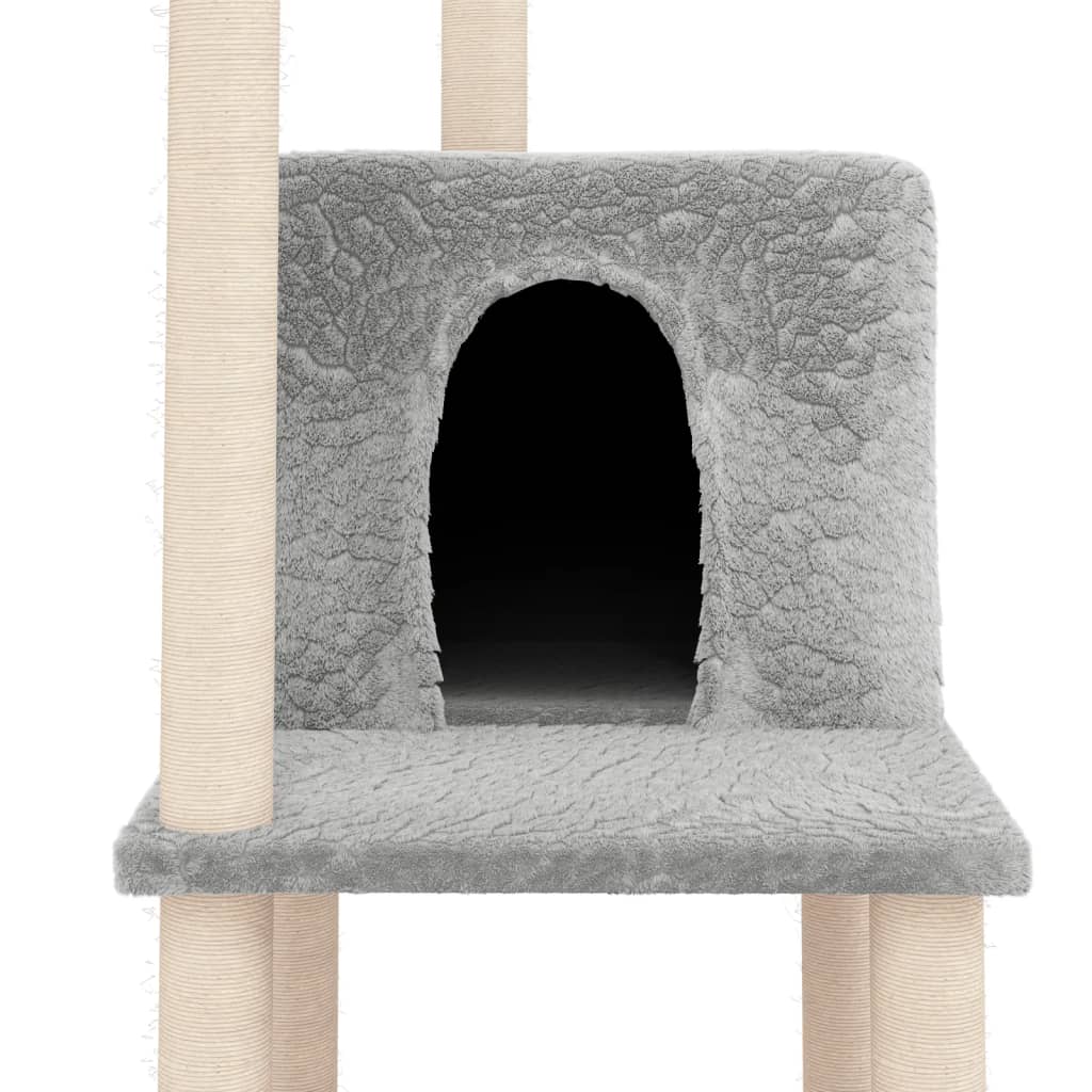 Kratzbaum mit Sisal-Kratzsäulen Hellgrau 144,5 cm - Premium Kratzbäume - Just €67.77! Shop now at homesales4u