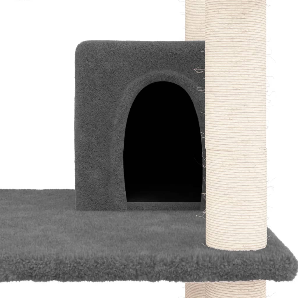 Kratzbaum mit Sisal-Kratzsäulen Dunkelgrau 162 cm - Premium Kratzbäume - Just €75.73! Shop now at homesales4u