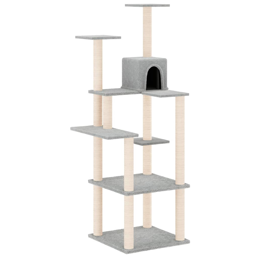 Kratzbaum mit Sisal-Kratzsäulen Hellgrau 153 cm - Premium Kratzbäume - Just €72.13! Shop now at homesales4u