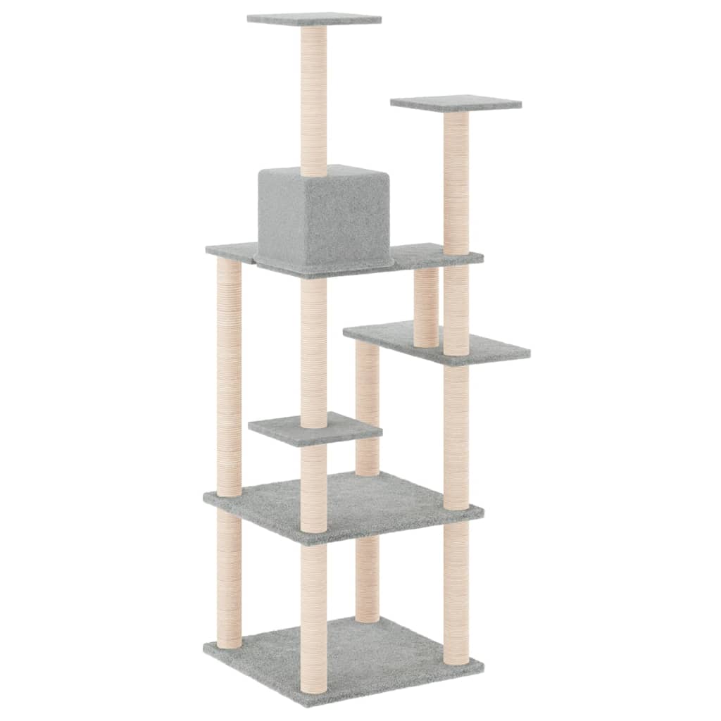 Kratzbaum mit Sisal-Kratzsäulen Hellgrau 153 cm - Premium Kratzbäume - Just €72.13! Shop now at homesales4u