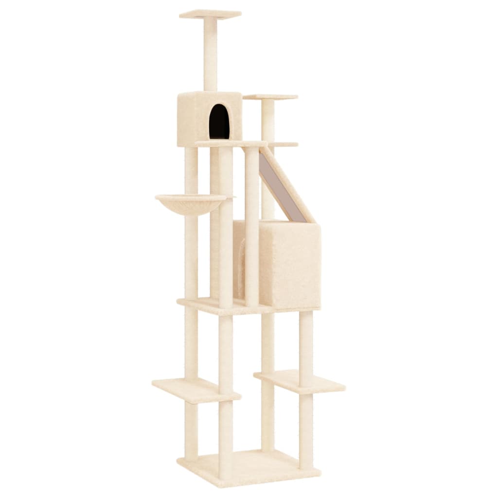 Kratzbaum mit Sisal-Kratzsäulen Creme 201 cm - Premium Kratzbäume - Just €129.04! Shop now at homesales4u