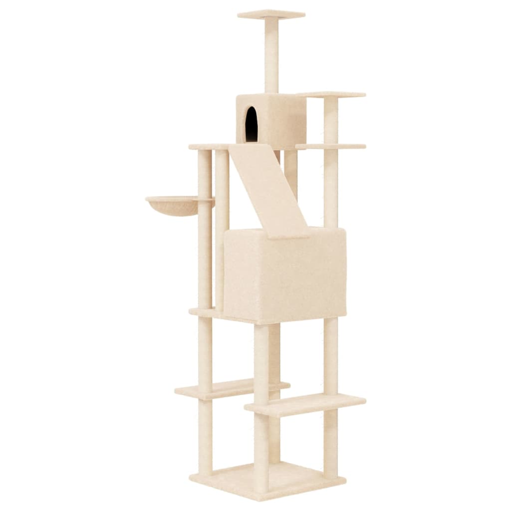 Kratzbaum mit Sisal-Kratzsäulen Creme 201 cm - Premium Kratzbäume - Just €129.04! Shop now at homesales4u