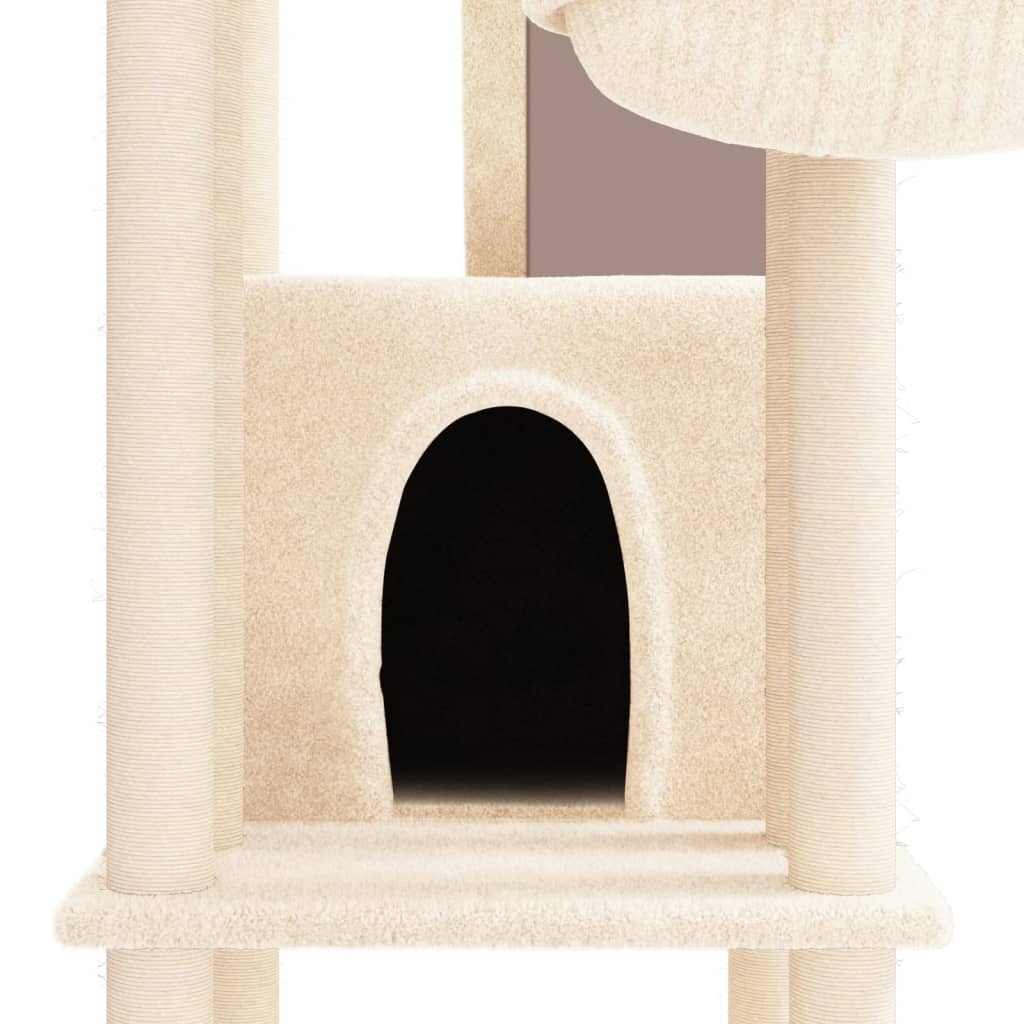 Kratzbaum mit Sisal-Kratzsäulen Creme 201 cm - Premium Kratzbäume - Just €129.04! Shop now at homesales4u