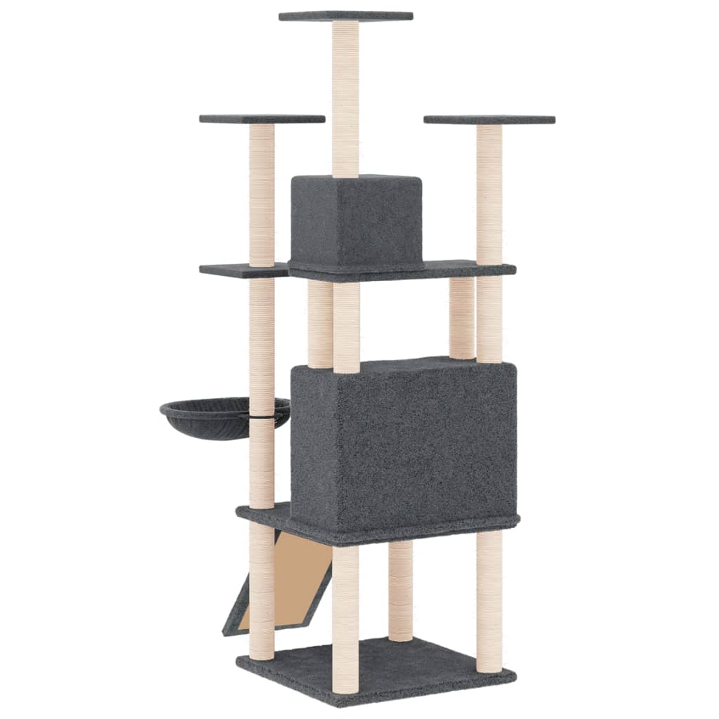 Kratzbaum mit Sisal-Kratzsäulen Dunkelgrau 154 cm - Premium Kratzbäume - Just €99.18! Shop now at homesales4u