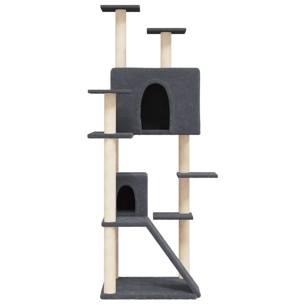 Kratzbaum mit Sisal-Kratzsäulen Dunkelgrau 153 cm - Premium Kratzbäume - Just €81.06! Shop now at homesales4u