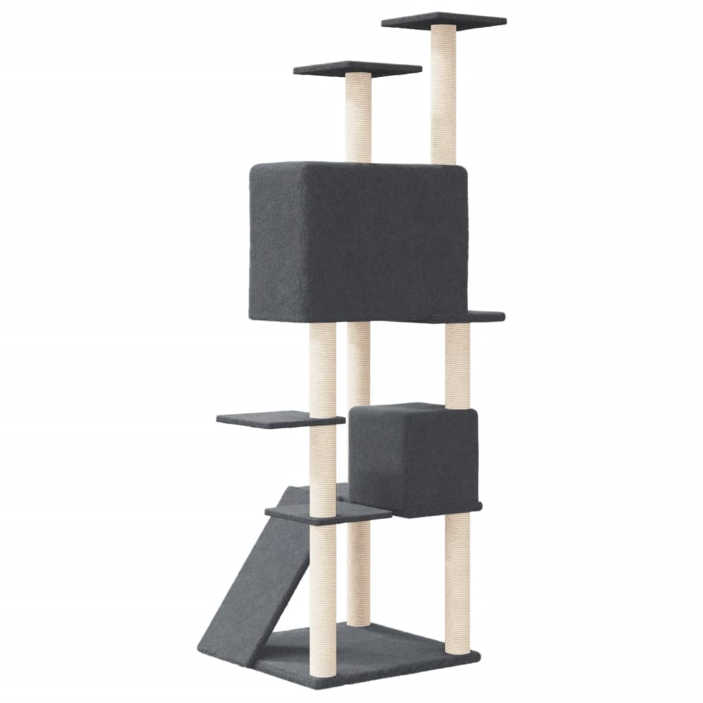 Kratzbaum mit Sisal-Kratzsäulen Dunkelgrau 153 cm - Premium Kratzbäume - Just €81.06! Shop now at homesales4u