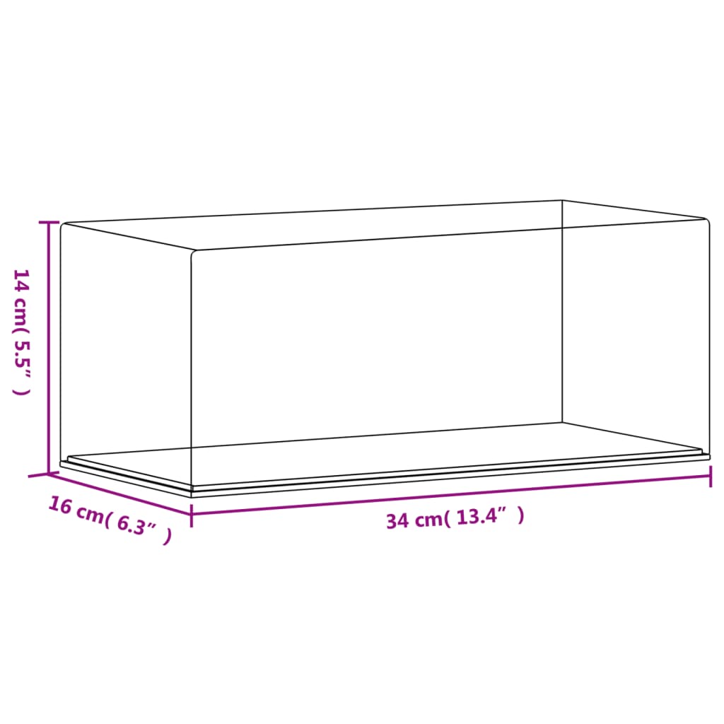 Vitrine Transparent 34x16x14 cm Acryl - Premium Vitrinen - Just €66.36! Shop now at homesales4u