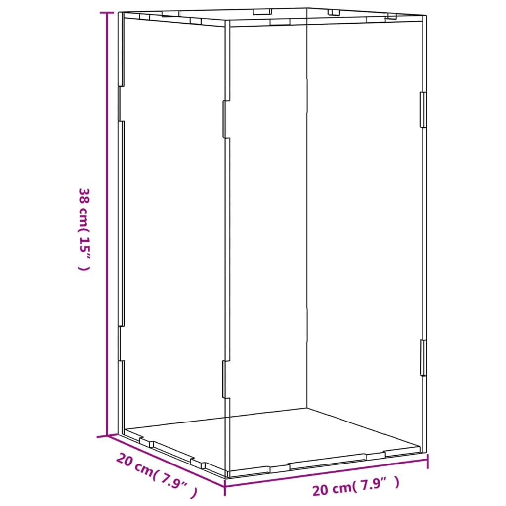 Vitrine Transparent 20x20x38 cm Acryl - Premium Vitrinen - Just €49.47! Shop now at homesales4u