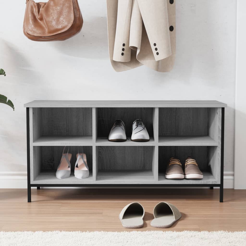 Schuhregal Grau Sonoma 100x35x50 cm Holzwerkstoff - Premium Schuhregale & -schränke - Just €71.55! Shop now at homesales4u