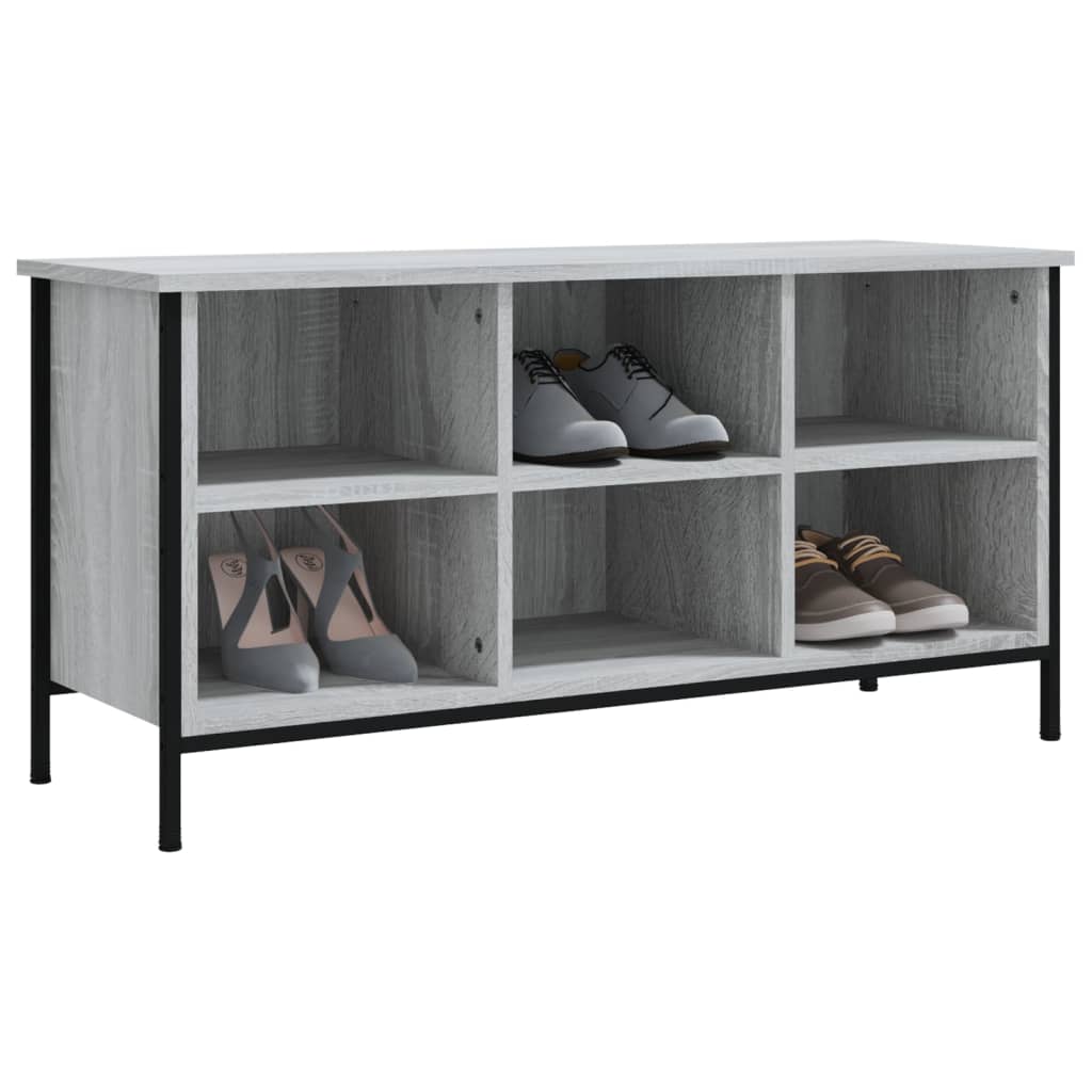 Schuhregal Grau Sonoma 100x35x50 cm Holzwerkstoff - Premium Schuhregale & -schränke - Just €71.55! Shop now at homesales4u