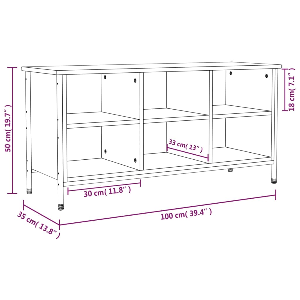 Schuhregal Grau Sonoma 100x35x50 cm Holzwerkstoff - Premium Schuhregale & -schränke - Just €71.55! Shop now at homesales4u