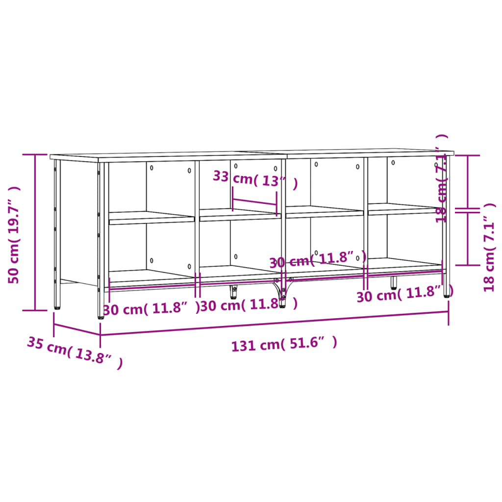 Schuhregal Grau Sonoma 131x35x50 cm Holzwerkstoff - Premium Schuhregale & -schränke - Just €85.87! Shop now at homesales4u