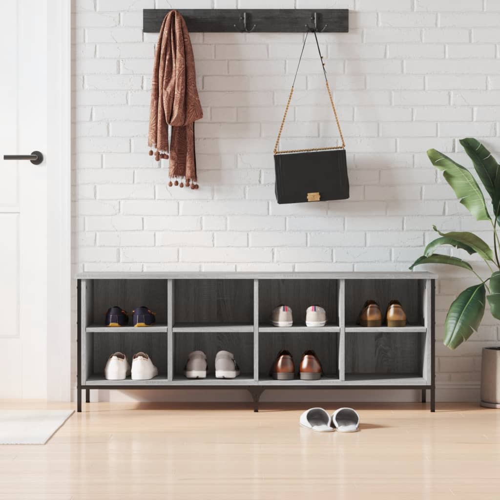 Schuhregal Grau Sonoma 131x35x50 cm Holzwerkstoff - Premium Schuhregale & -schränke - Just €85.87! Shop now at homesales4u