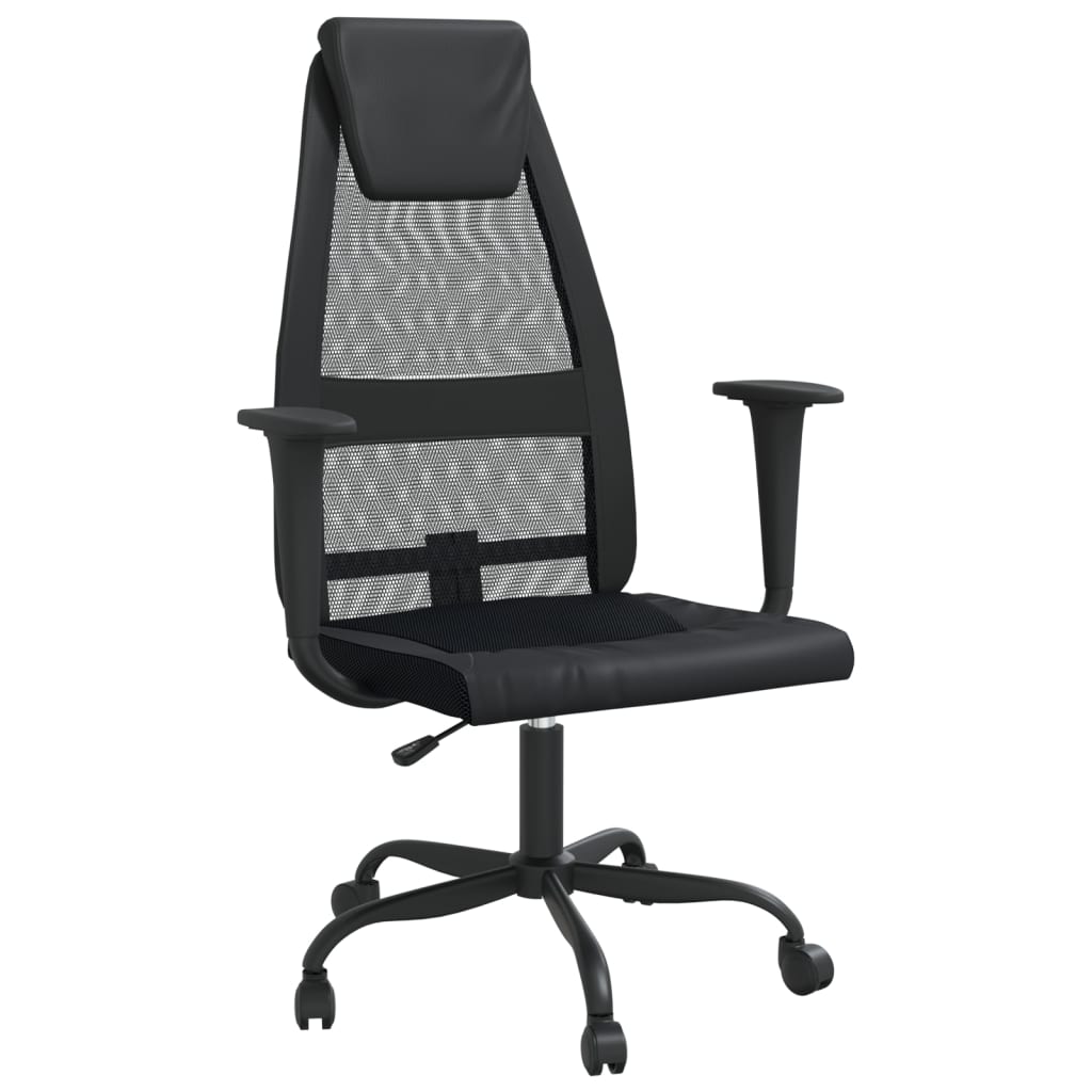 Bürostuhl Höhenverstellbar Schwarz Netzstoff und Kunstleder - Premium Bürostühle - Just €103.59! Shop now at homesales4u