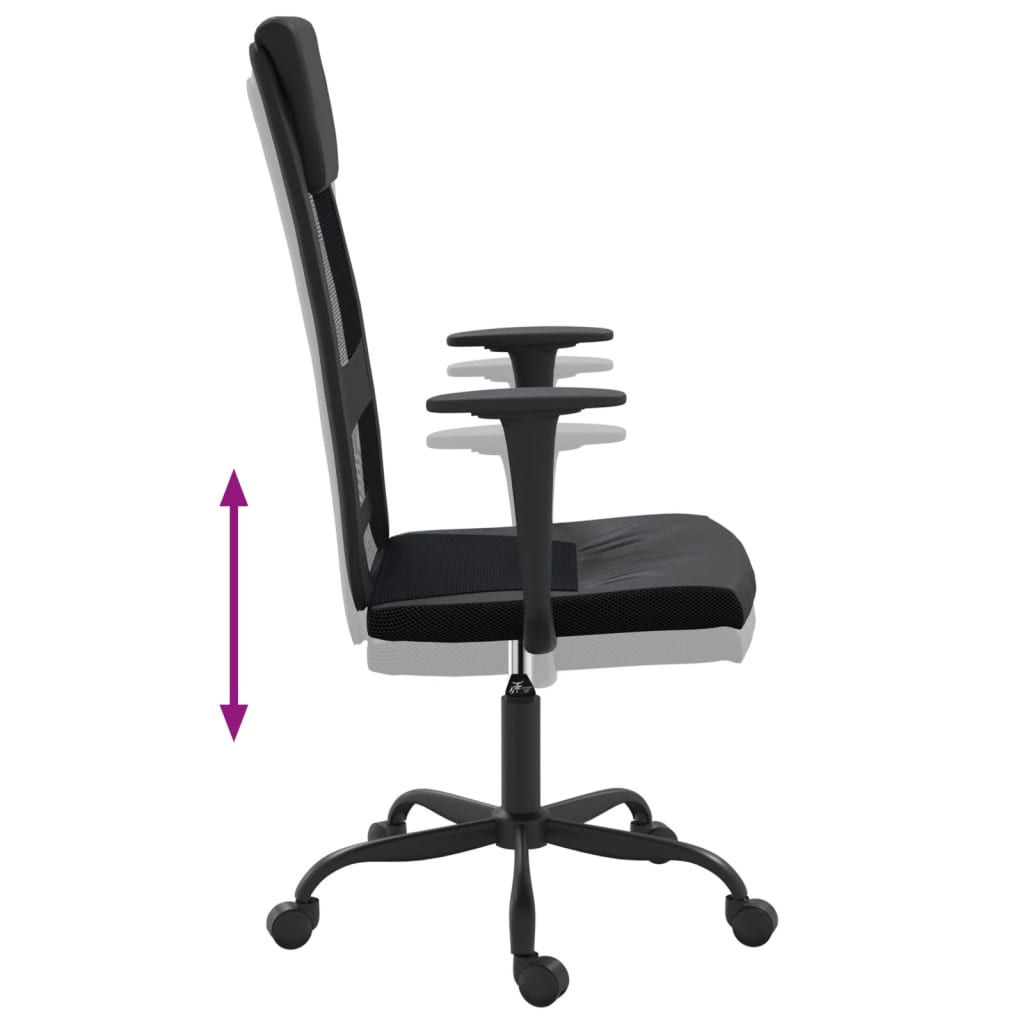 Bürostuhl Höhenverstellbar Schwarz Netzstoff und Kunstleder - Premium Bürostühle - Just €103.59! Shop now at homesales4u