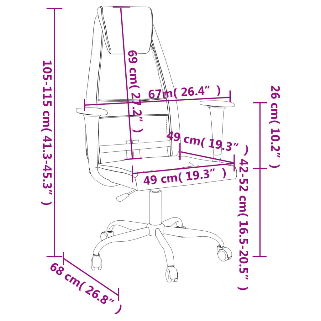 Bürostuhl Höhenverstellbar Schwarz Netzstoff und Kunstleder - Premium Bürostühle - Just €103.59! Shop now at homesales4u