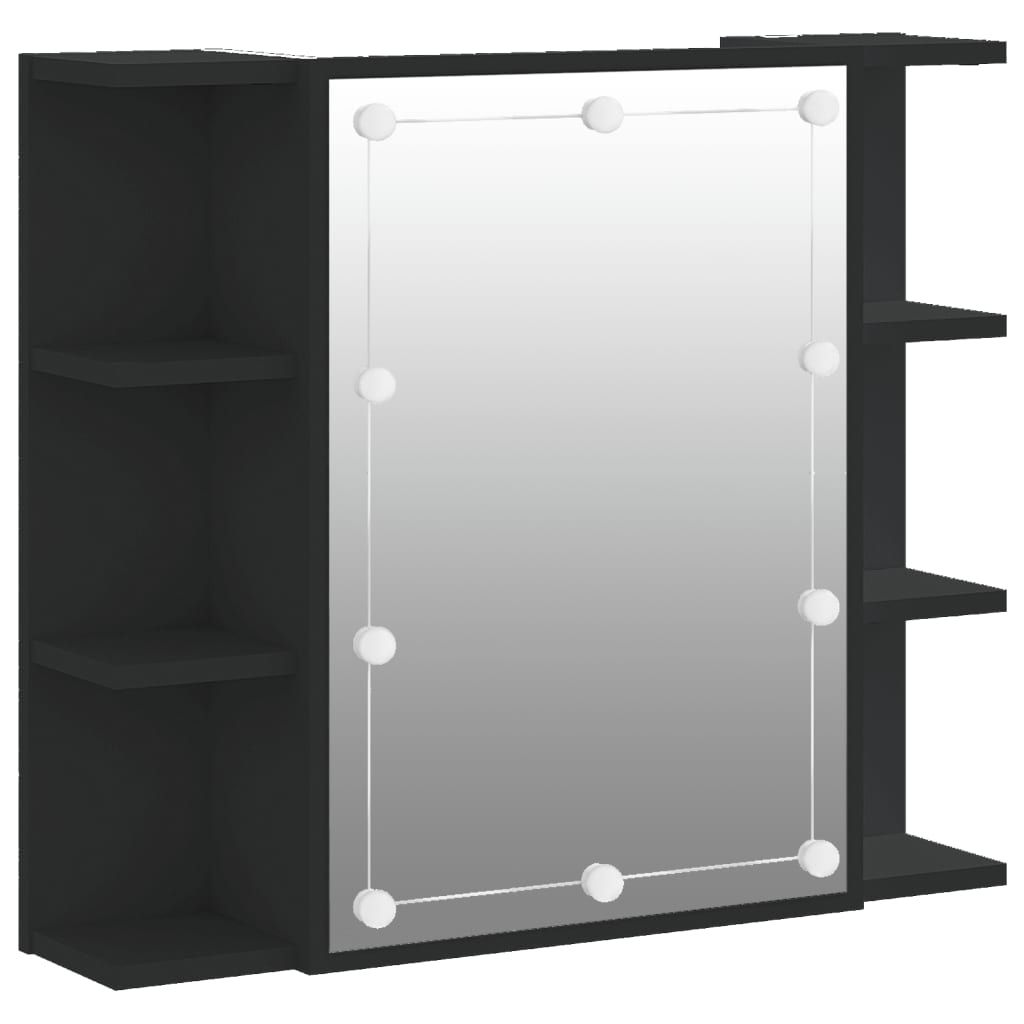 Spiegelschrank mit LED Schwarz 70x16,5x60 cm - Premium Badezimmerwaschtische - Just €91.65! Shop now at homesales4u