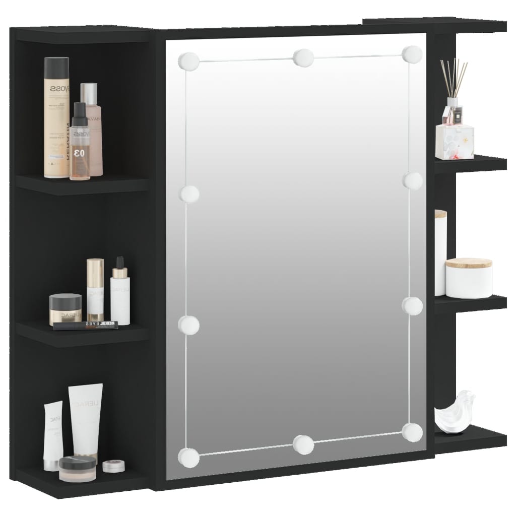 Spiegelschrank mit LED Schwarz 70x16,5x60 cm - Premium Badezimmerwaschtische - Just €91.65! Shop now at homesales4u