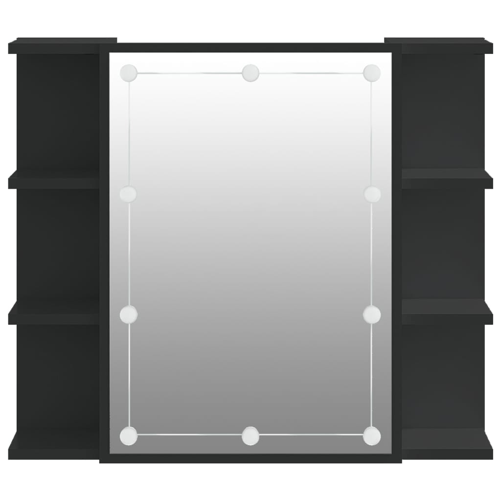 Spiegelschrank mit LED Schwarz 70x16,5x60 cm - Premium Badezimmerwaschtische - Just €91.65! Shop now at homesales4u