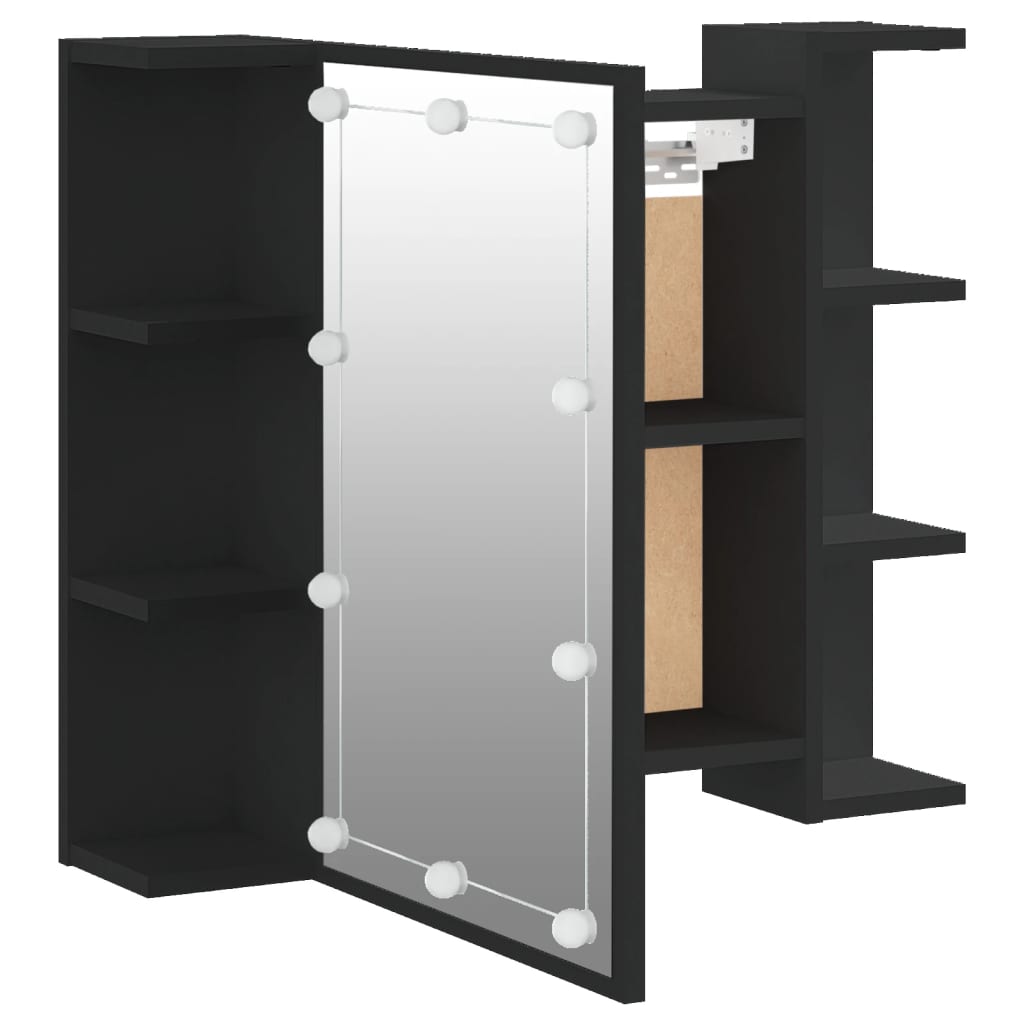 Spiegelschrank mit LED Schwarz 70x16,5x60 cm - Premium Badezimmerwaschtische - Just €91.65! Shop now at homesales4u