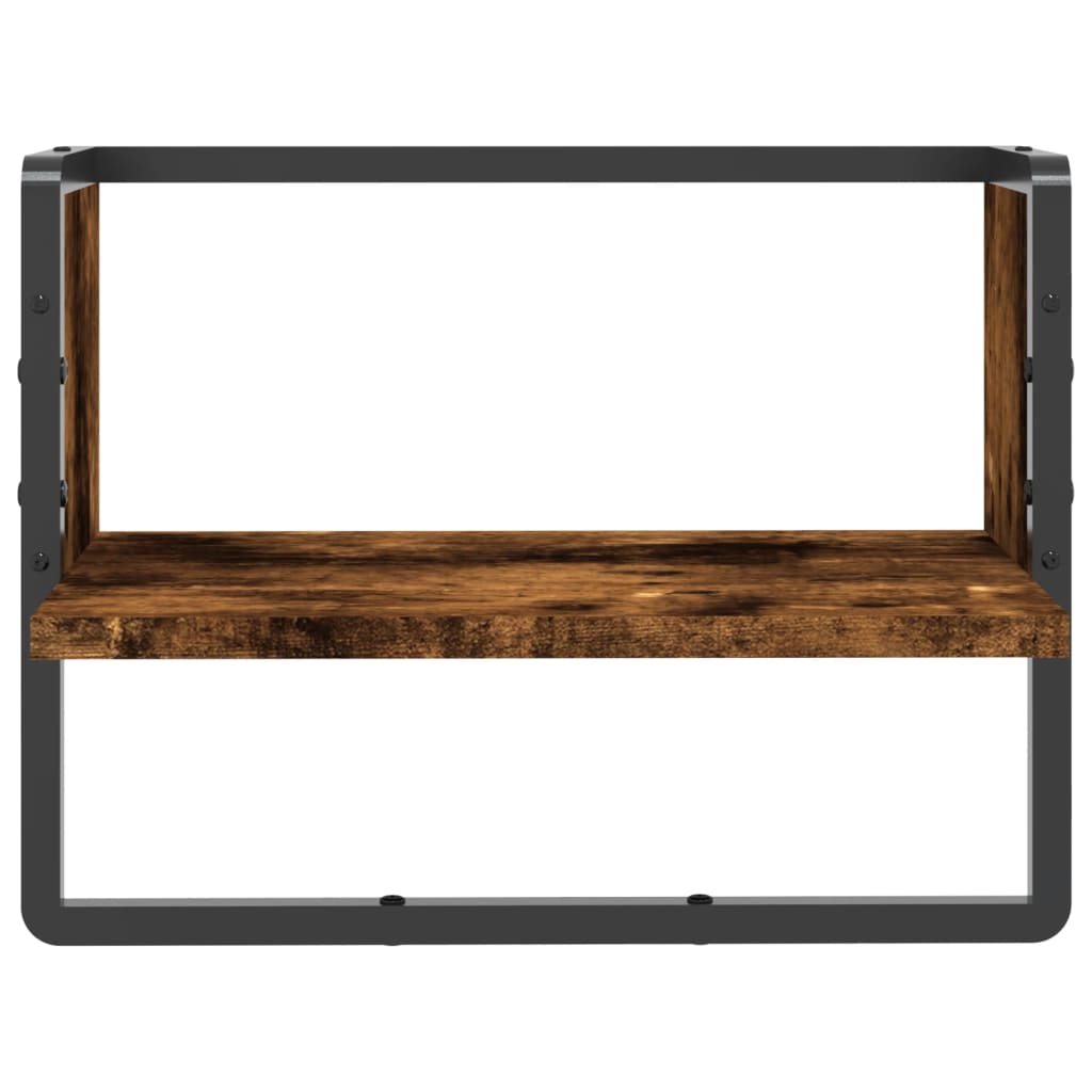 Wandregal mit Stange Räuchereiche 40x25x30 cm - Premium Wandregale - Just €22.85! Shop now at homesales4u