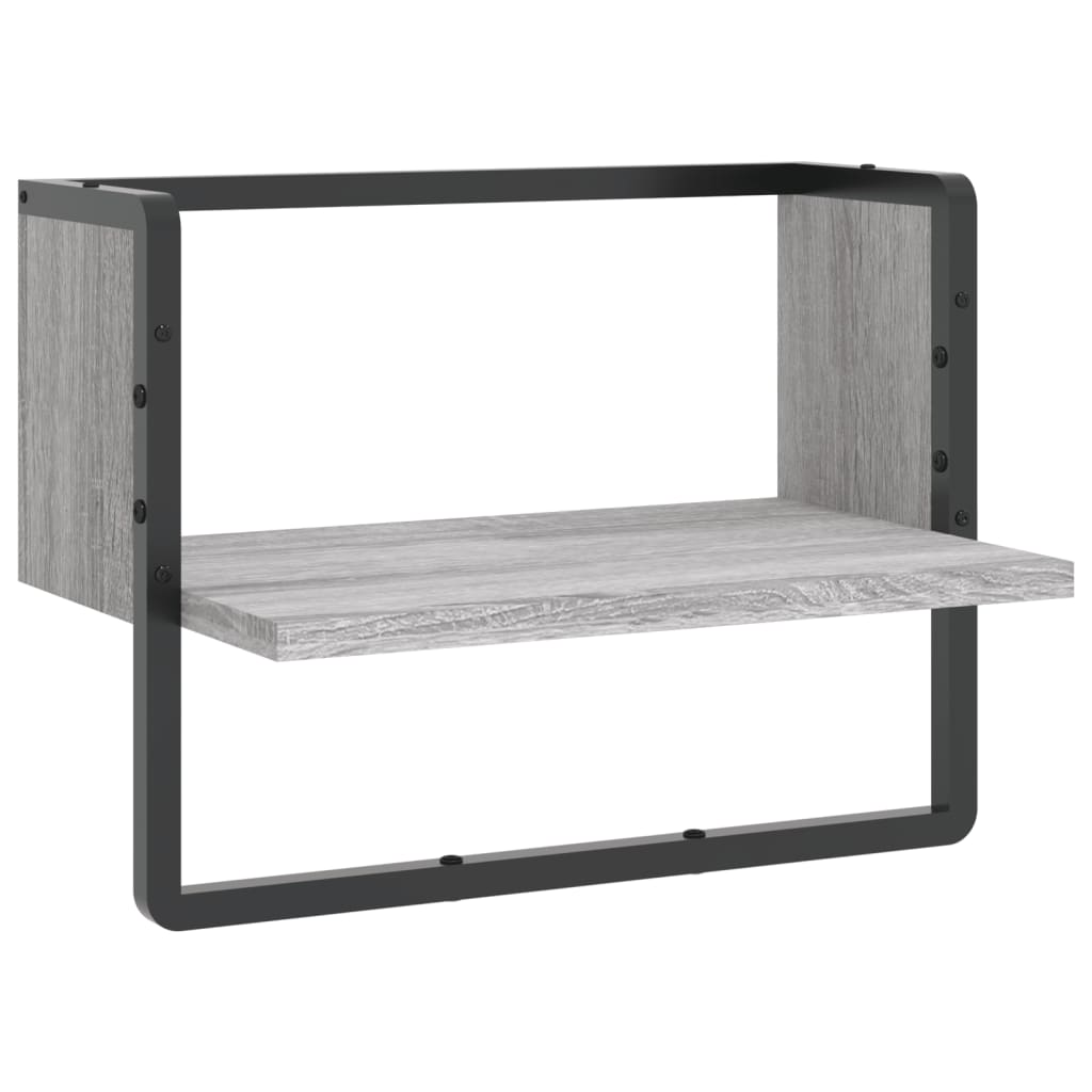 Wandregal mit Stange Grau Sonoma 40x25x30 cm - Premium Wandregale - Just €22.52! Shop now at homesales4u
