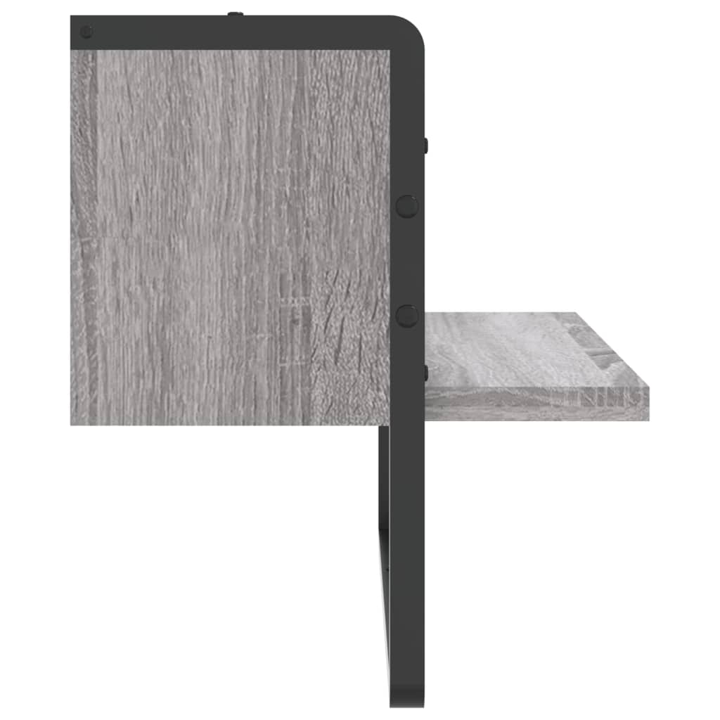 Wandregal mit Stange Grau Sonoma 40x25x30 cm - Premium Wandregale - Just €22.52! Shop now at homesales4u