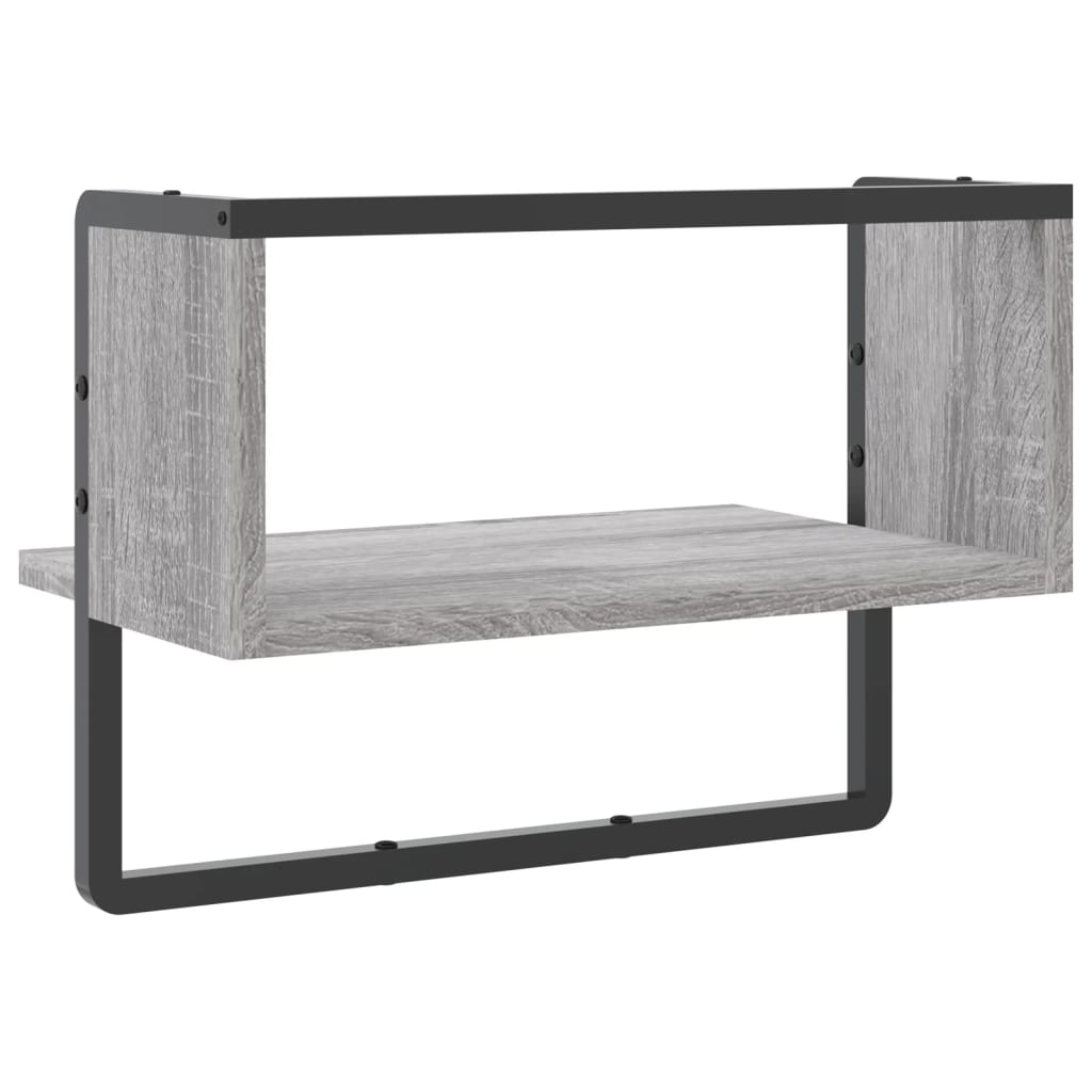 Wandregal mit Stange Grau Sonoma 40x25x30 cm - Premium Wandregale - Just €22.52! Shop now at homesales4u