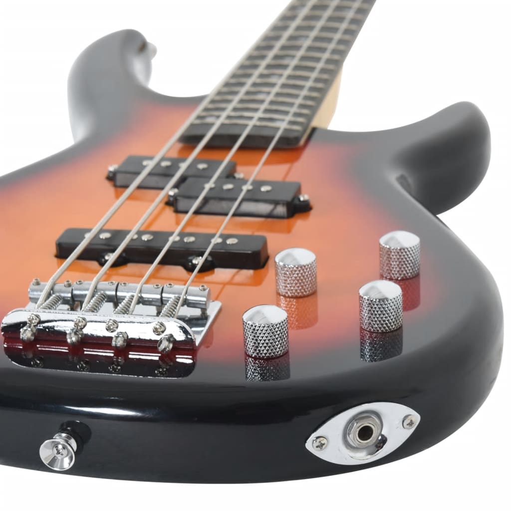 E-Bass für Anfänger mit Tasche Braun und Schwarz 4/4 46" - Premium Gitarren - Just €208.77! Shop now at homesales4u