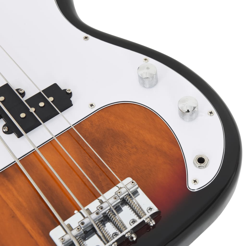 E-Bass für Anfänger mit Tasche Braun und Weiß 4/4 46" - Premium Gitarren - Just €193.31! Shop now at homesales4u