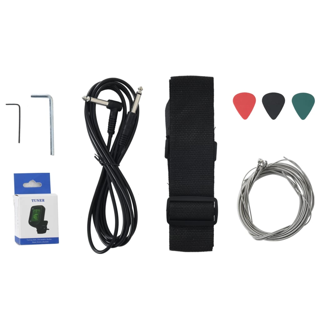 E-Bass für Anfänger mit Tasche Braun und Weiß 4/4 46" - Premium Gitarren - Just €193.31! Shop now at homesales4u