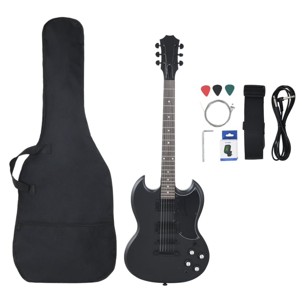 E-Gitarre für Anfänger mit Tasche Schwarz 4/4 39" - Premium Gitarren - Just €210.65! Shop now at homesales4u