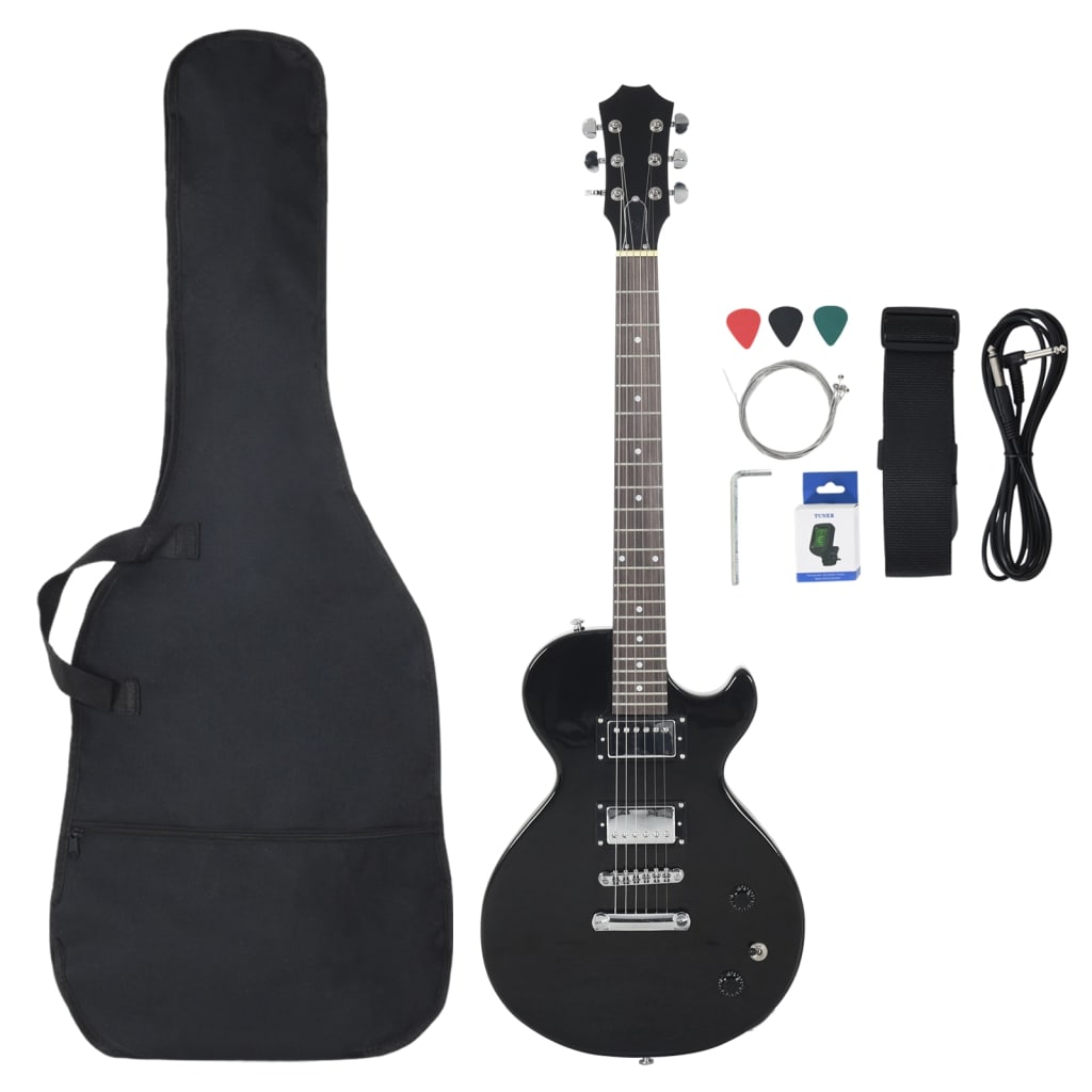 E-Gitarre für Anfänger mit Tasche Schwarz 4/4 39" - Premium Gitarren - Just €211.78! Shop now at homesales4u