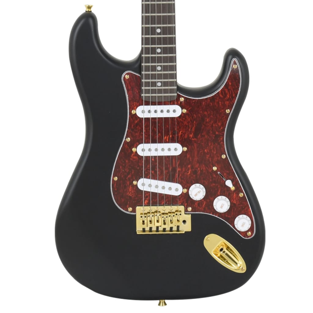 E-Gitarre für Anfänger mit Tasche Schwarz und Gold 4/4 39" - Premium Gitarren - Just €195.82! Shop now at homesales4u