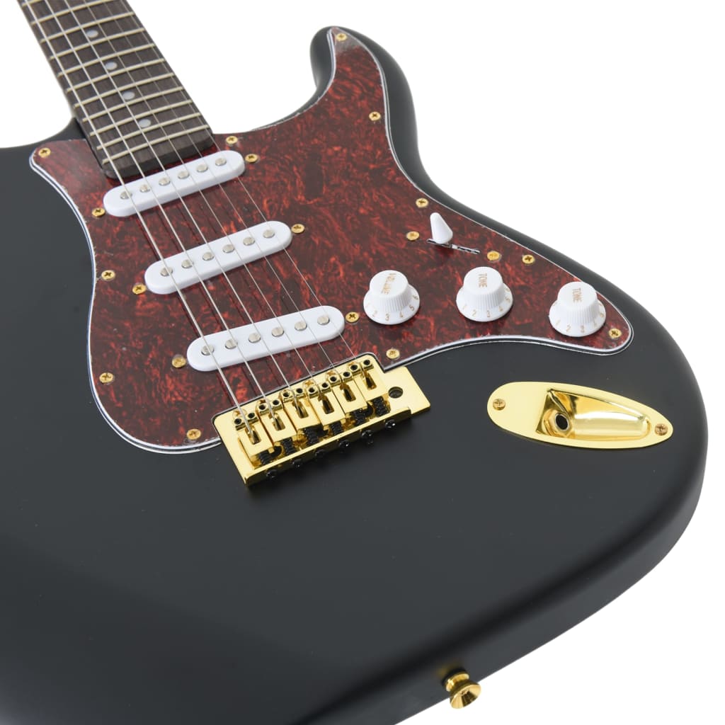 E-Gitarre für Anfänger mit Tasche Schwarz und Gold 4/4 39" - Premium Gitarren - Just €195.82! Shop now at homesales4u