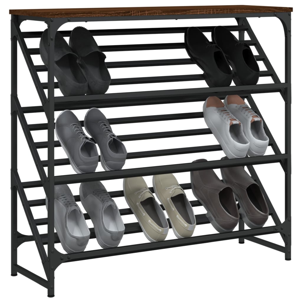 Schuhregal Braun Eichen-Optik 90x30x85 cm Holzwerkstoff - Premium Schuhregale & -schränke - Just €68.42! Shop now at homesales4u