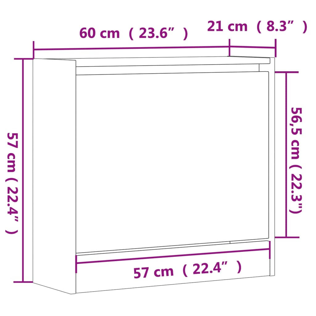 Schuhschrank Betongrau 60x21x57 cm Holzwerkstoff - Premium Schuhregale & -schränke - Just €55.83! Shop now at homesales4u