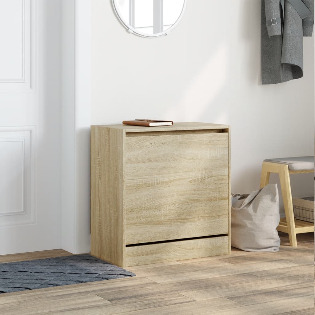 Schuhschrank Sonoma-Eiche 60x34x63,5 cm Holzwerkstoff - Premium Schuhregale & -schränke - Just €60.48! Shop now at homesales4u