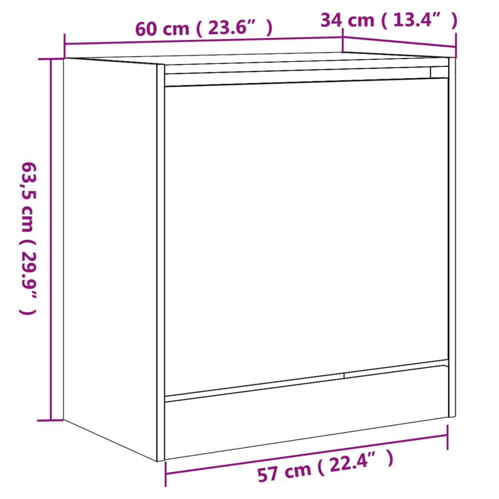 Schuhschrank Betongrau 60x34x63,5 cm Holzwerkstoff - Premium Schuhregale & -schränke - Just €60.54! Shop now at homesales4u