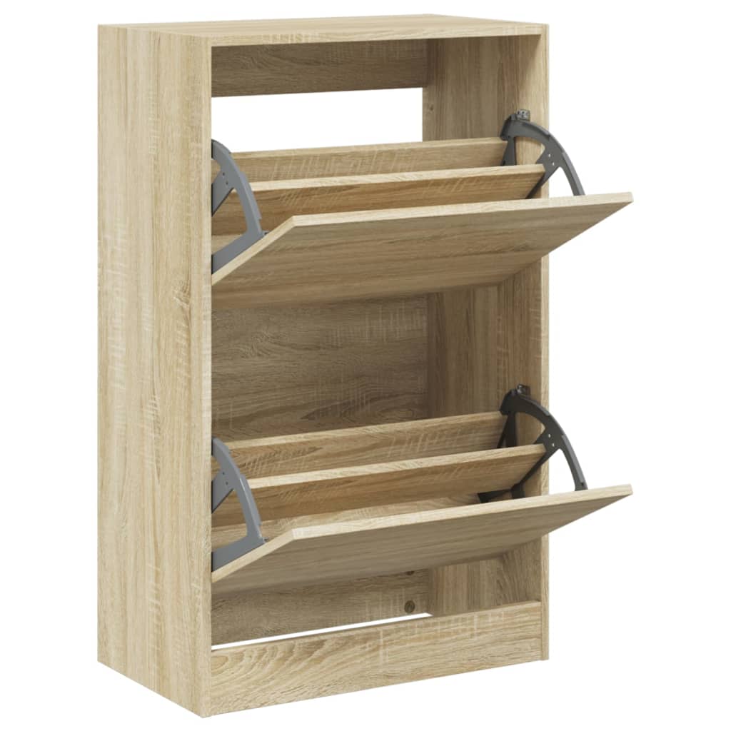 Schuhschrank Sonoma-Eiche 60x34x96,5 cm Holzwerkstoff - Premium Schuhregale & -schränke - Just €89.10! Shop now at homesales4u