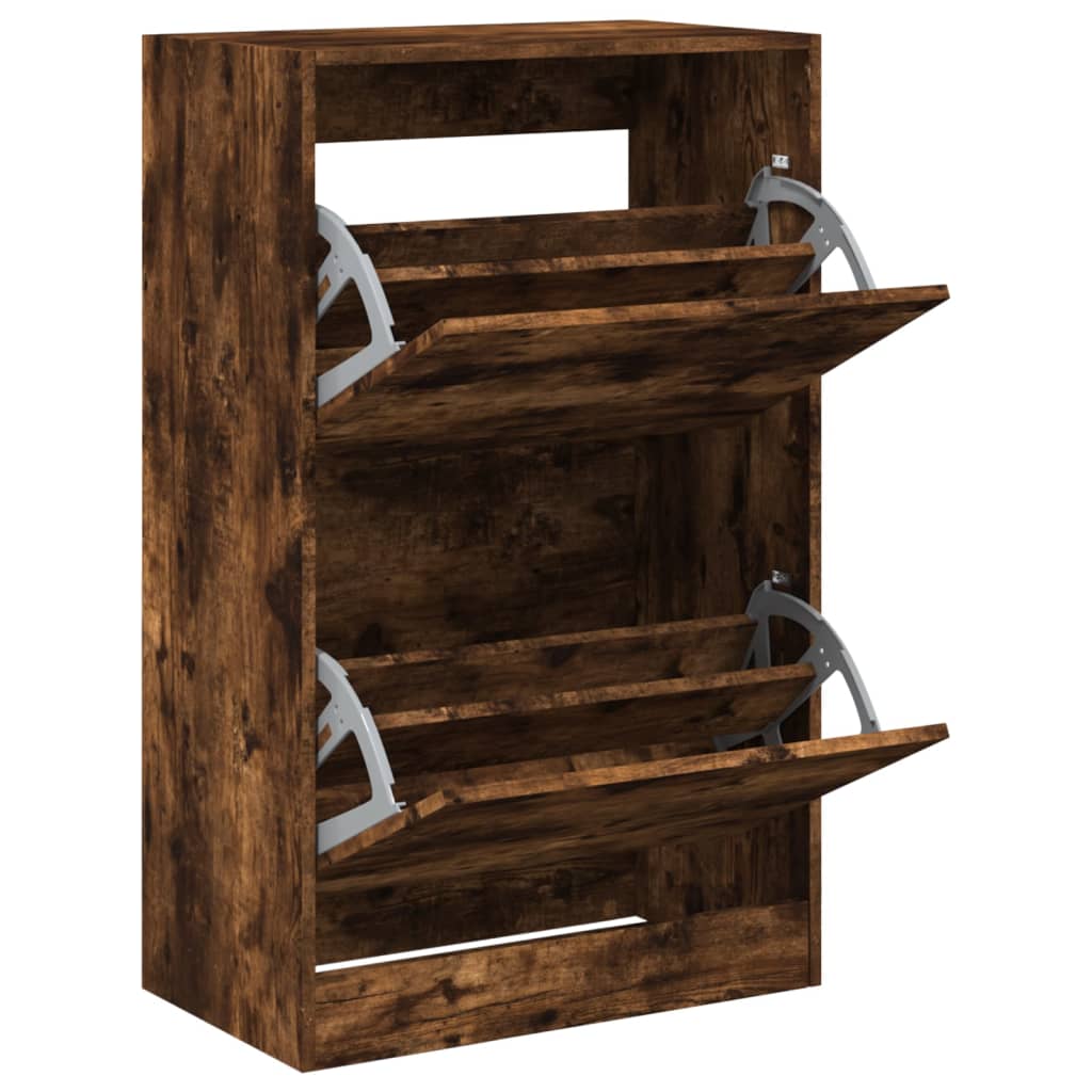 Schuhschrank Räuchereiche 60x34x96,5 cm Holzwerkstoff - Premium Schuhregale & -schränke - Just €104.82! Shop now at homesales4u
