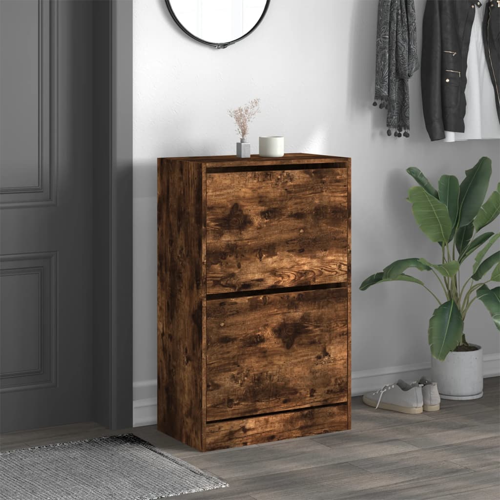 Schuhschrank Räuchereiche 60x34x96,5 cm Holzwerkstoff - Premium Schuhregale & -schränke - Just €104.82! Shop now at homesales4u