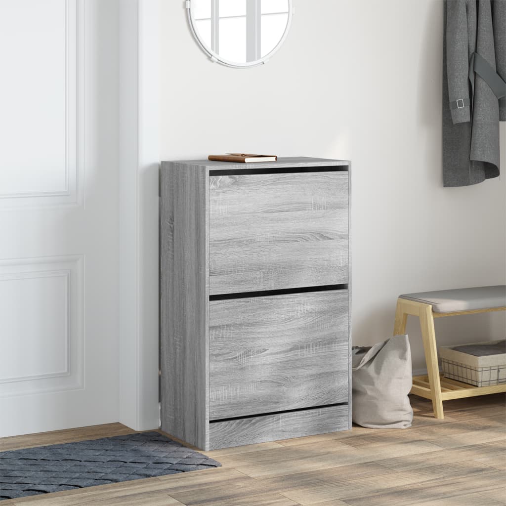 Schuhschrank Grau Sonoma 60x34x96,5 cm Holzwerkstoff - Premium Schuhregale & -schränke - Just €106.47! Shop now at homesales4u