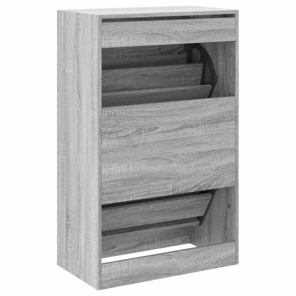 Schuhschrank Grau Sonoma 60x34x96,5 cm Holzwerkstoff - Premium Schuhregale & -schränke - Just €106.47! Shop now at homesales4u